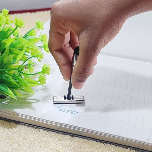 Executive Pen Stamp, Alu Magnet Touch With Name Engraved on the top