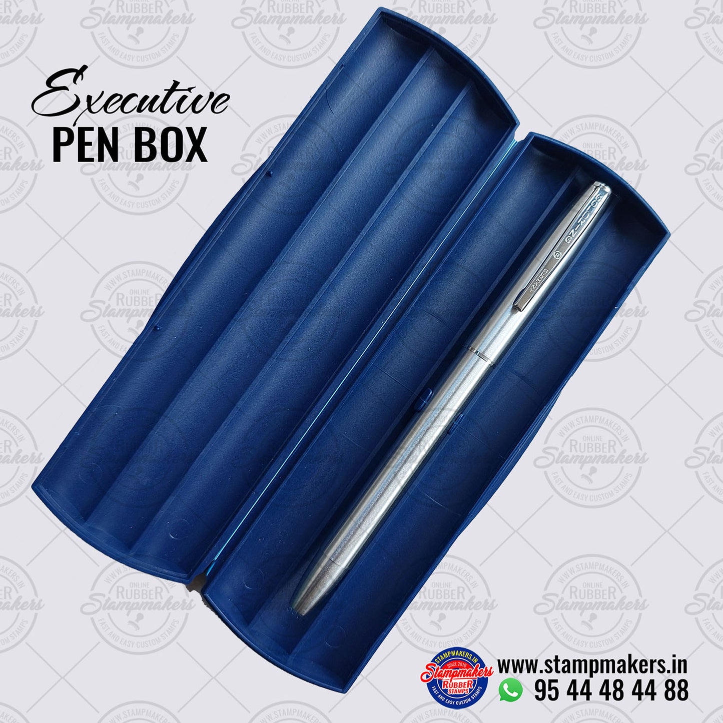 Fountain Pen Stamp / Fountain Pen with Pre Ink Stamp - Silver