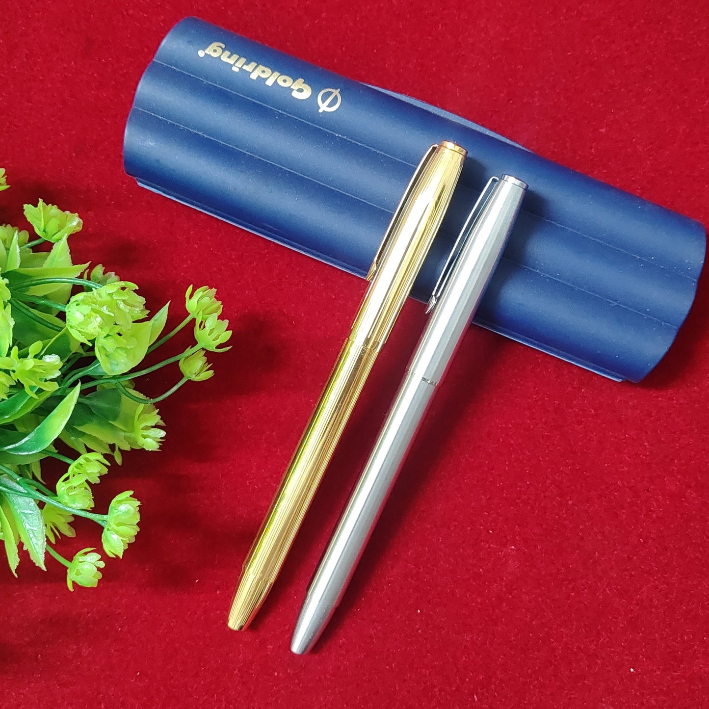 Fountain Pen Stamp / Fountain Pen with Pre Ink Stamp - Silver