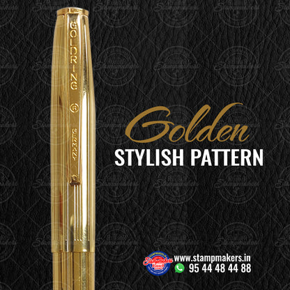 Fountain Pen Stamp / Fountain Pen with Pre Ink Stamp - Silver