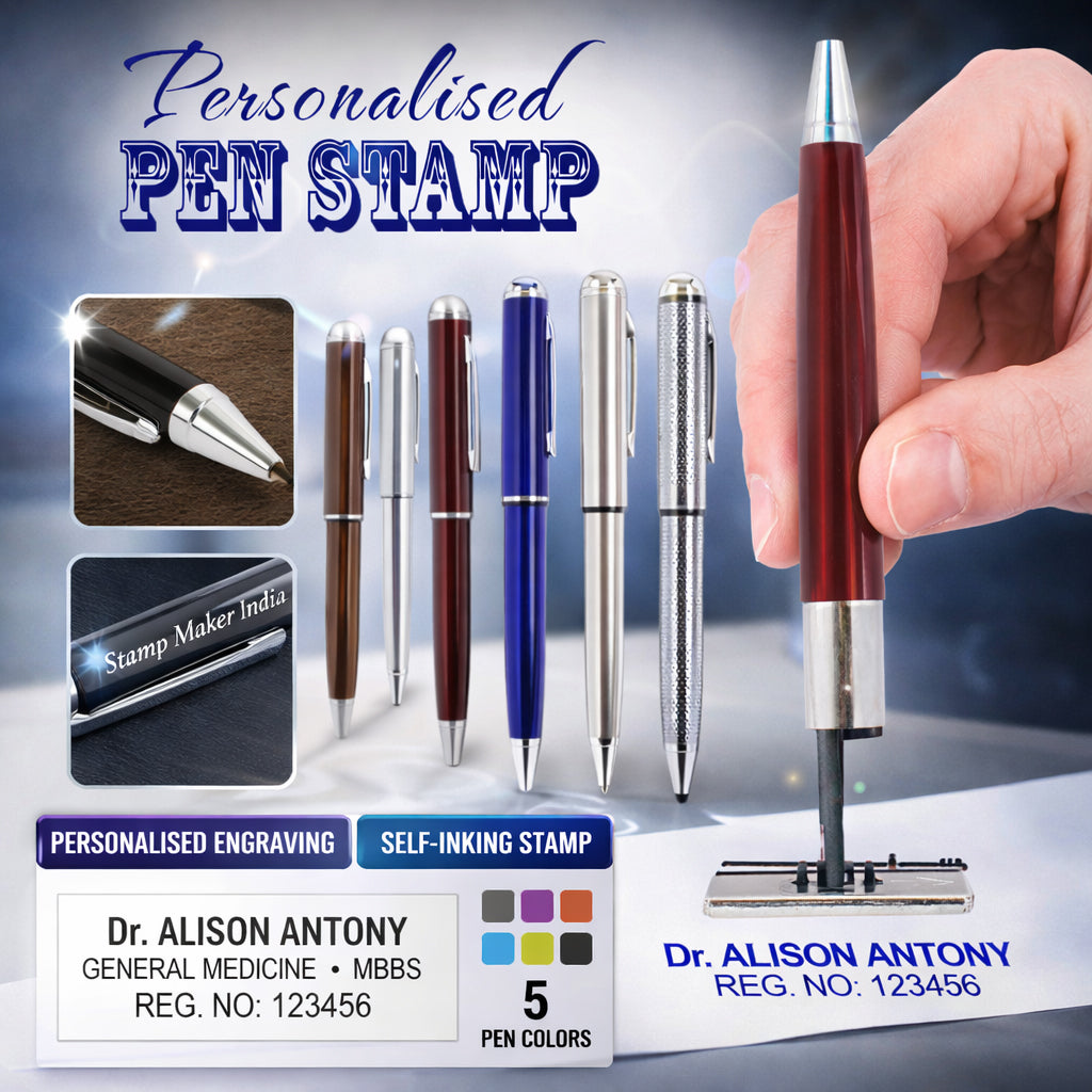 Pen Stamp with Name Engraved