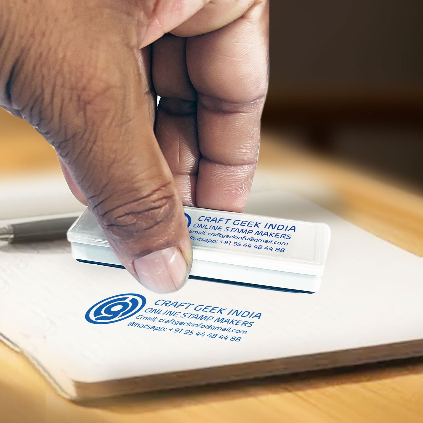 Custom Pocket Stamp 60×20 mm | Portable Sun Stamp for Office Use