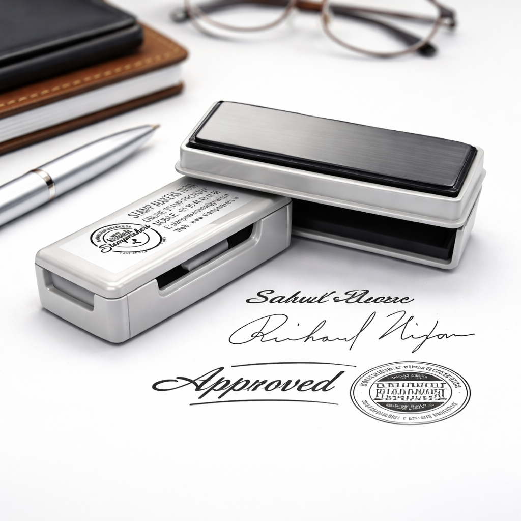 Custom Pocket Stamp 60×20 mm | Portable Sun Stamp for Office Use