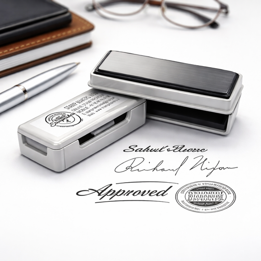 Custom Pocket Stamp 60×20 mm | Portable Sun Stamp for Office Use