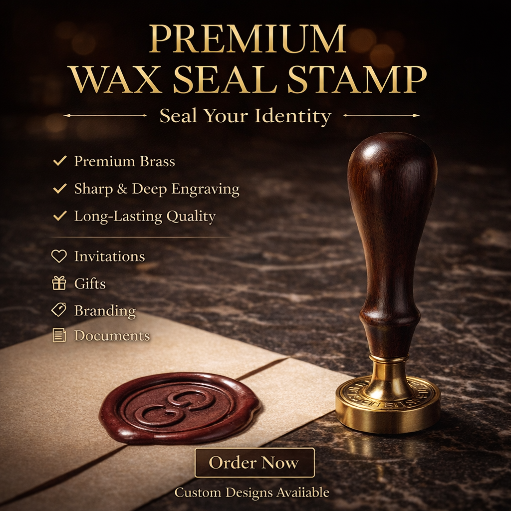 Custom Wax Stamp | Personalised Wax Seal Stamp with Logo & Name